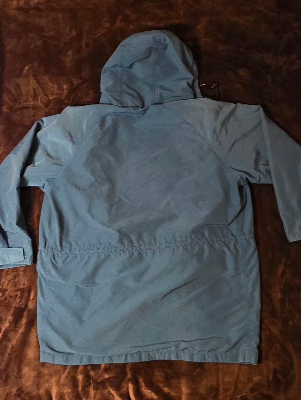 Vintage 80s Woolrich Wool Lined Hooded Mountain Parka Teal Men's L Gorpcore - Picture 3 of 10